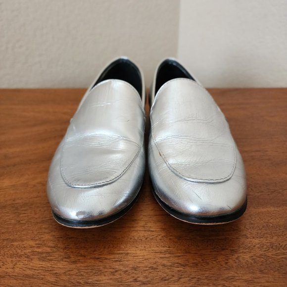 Rebecca Minkoff Dylan Loafer - Metallic Silver - Size 5 - Picture 3 of 7